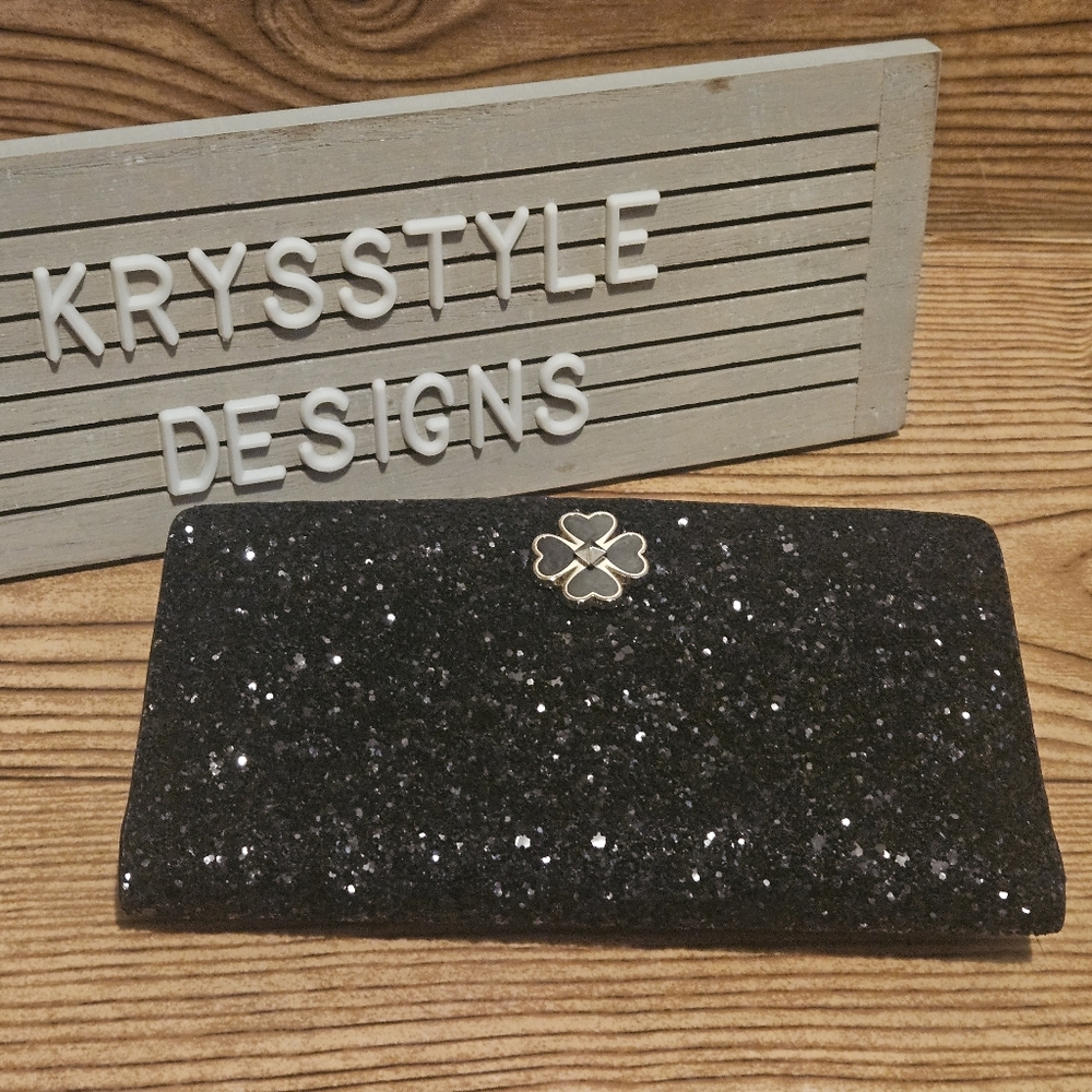 Kate spade glitter black wallet